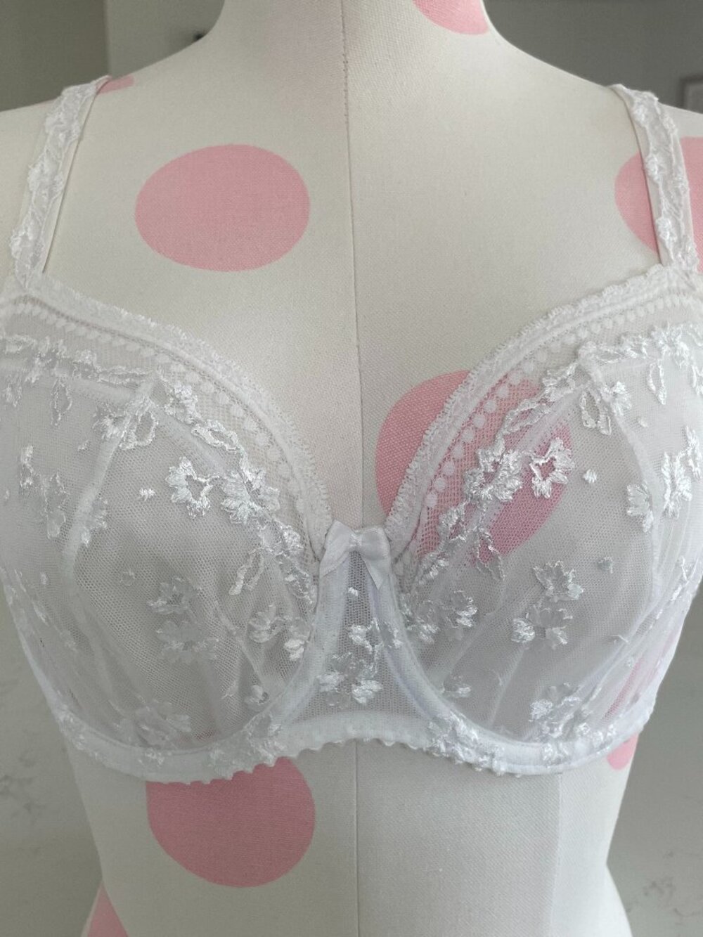 Prima Donna Non Padded Full Cup Underwire Floral Print Lace Bra White 34D UK